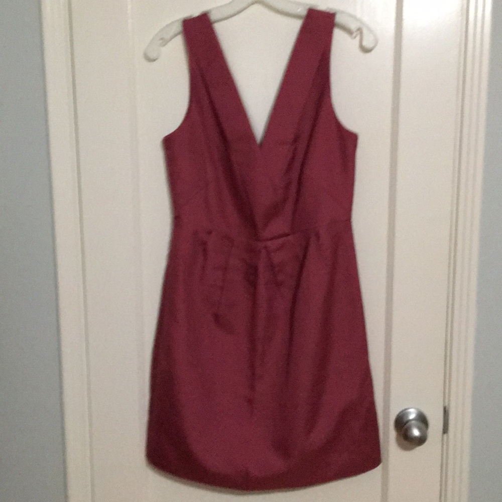 J. Crew Cotton V-Neck Sleeveless Dress Plum NWT
